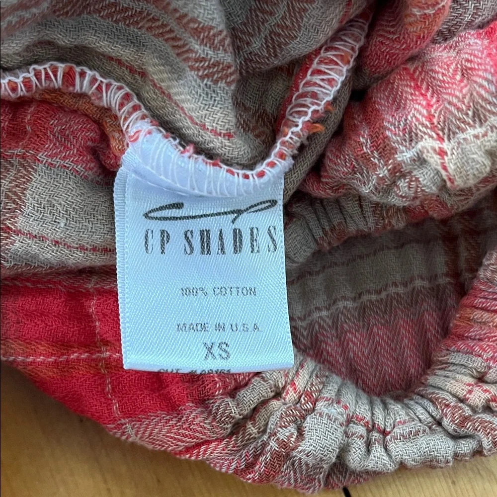CP Shades Red and Tan Plaid Top Free People - Picture 6 of 6